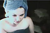 Beautiful teen girl chatting on webcam