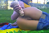 wedcam girl plays outside