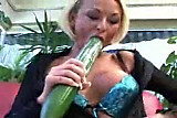 cucumbers and bottles in ass and pussy