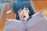 Busty anime teenie gets wet