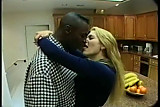 Interracial romantic kiss