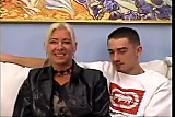 Blonde Mature teaching young man to fuck