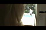 Blonde Housewife Fucks with Pool Cleaner