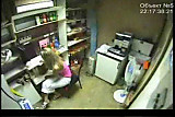 Security cam captures young teens fucking in storage room.