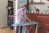 Milf Mom fucked doggystyle by boy while doing housework