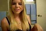 Stunning blonde stripping and fingering on webcam