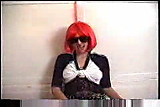 Amateur with red wig