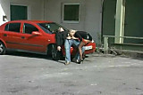 German outdoors stockings fuck scene by the car ST69
