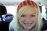 Horny Blond in The Car