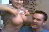 A couple chatting on webcam