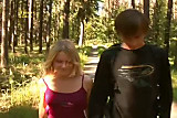 Silent small-titted girl fucks in the woods