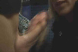 Blonde on train sucking, toying, fucking and gets facial