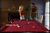 Sweet blonde babe fucked hard on the billiards table