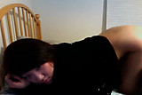 Asian cutie plays with herself and humps pillow