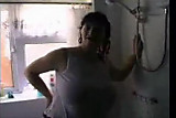 Big saggy tits in shower
