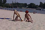 Young nudist teens at nude beach